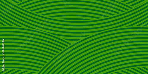 farm green banner, organic abstract background with fields. wavy green lines, natural organic products. ecology background. striped farmer green Pattern