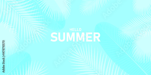 Tropical leaves background. Summer holiday banner.