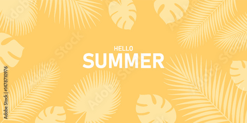 Wallpaper Mural Tropical leaves background. Summer holiday banner. Torontodigital.ca