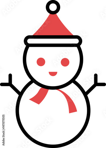Cute Winter and Christmast Linear Icon