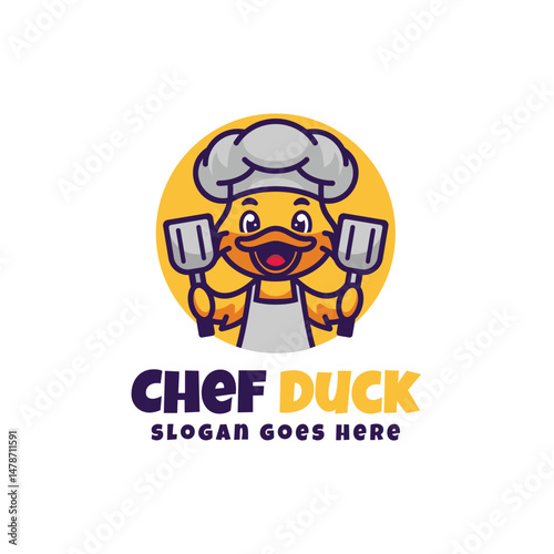 Chef Duck Mascot Logo Design