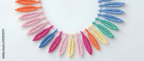 Colorful Rainbow Leaf Shaped Necklace