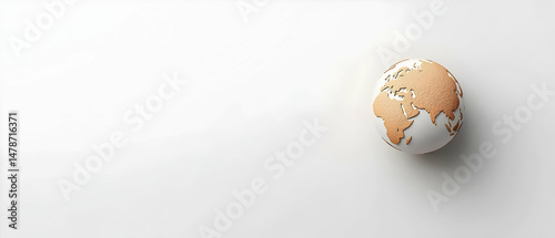 Detailed 3D Globe On White Background