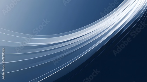 Abstract Blue Background with Curved Lines for Modern Design