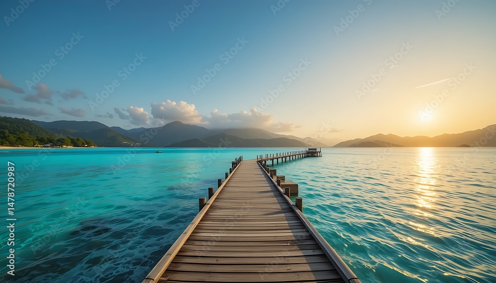 Fototapeta premium Bridge to Paradise A Tropical Escape