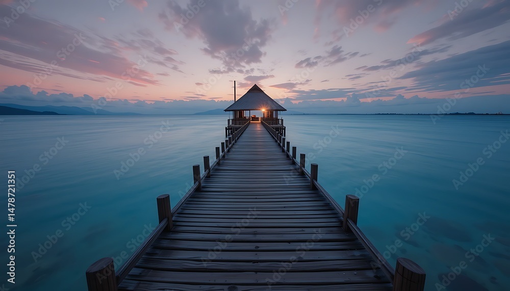 Fototapeta premium Over the Waves A Bridge to the Tropics