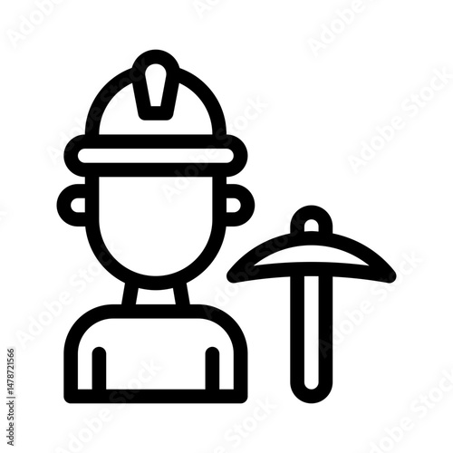 miner line icon