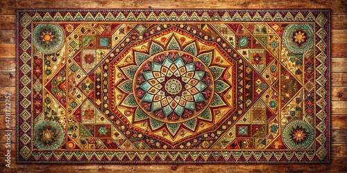 Unique Sacred Geometry Rug Design: Home Decor  Geometric Carpet, Bohemian Style