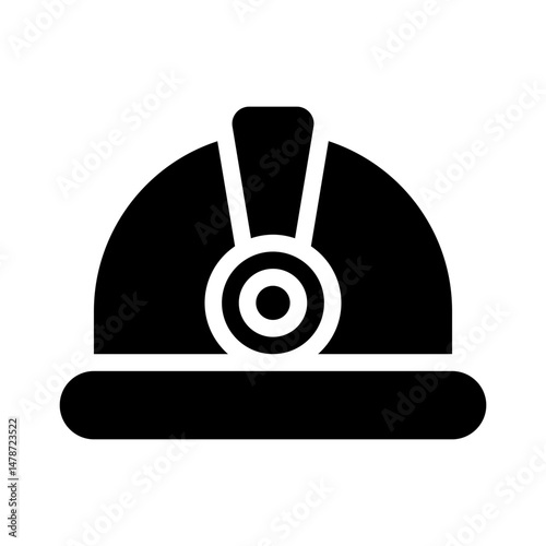 mining helmet glyph icon