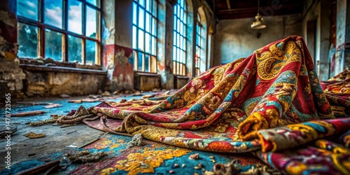 Urban Decay Upholstery Fabric Design Inspiration: Intricate Patterns on Abandoned Building Textiles