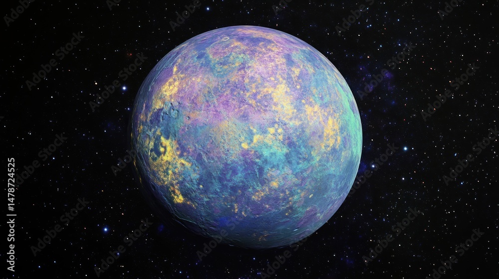 Fototapeta premium Colorful alien planet in space