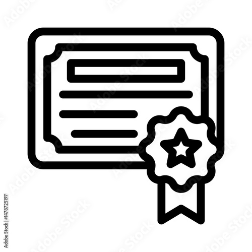 certificate line icon