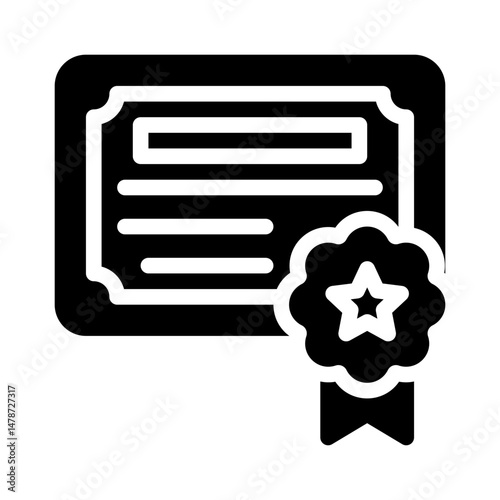 certificate glyph icon