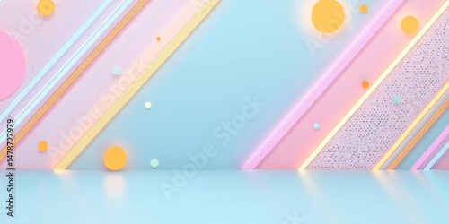 Abstract background with geometric shapes and pastel colors, minimal modern design, ideal for trendy creative presentations.