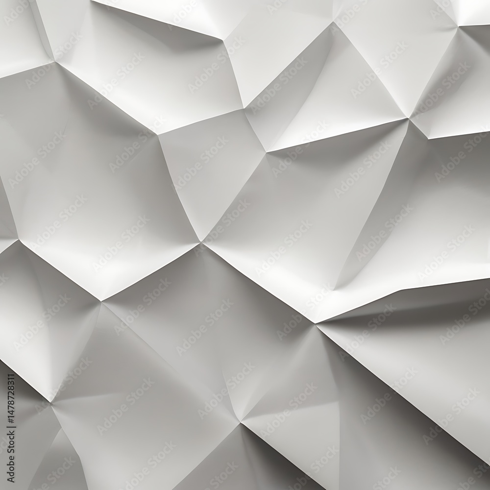 Fototapeta premium Abstract White Geometric Pattern Background Design,