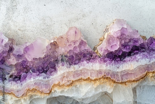 Stunning amethyst geode with vibrant purple crystals and layered textures, showcasing nature's beauty.