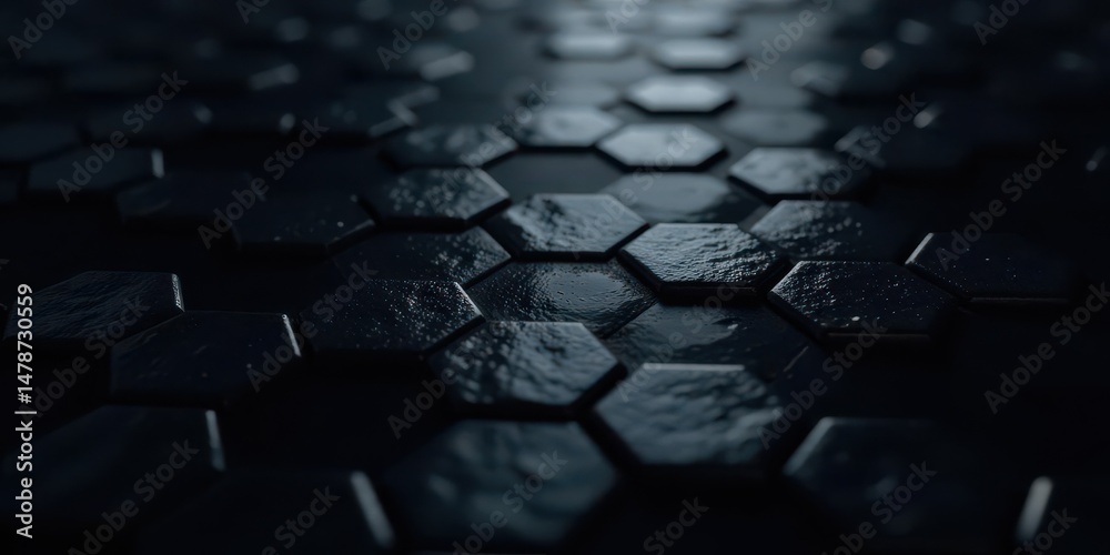 Obraz premium Abstract Dark Hexagonal Pattern Background Texture A Seamless Design for Digital Projects