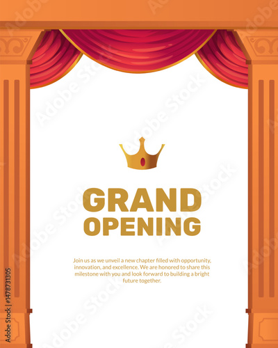 Theater Entrance Style Grand Opening Template with Crown