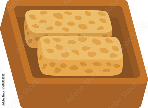 Flat Illustration of a Sliced Tempe