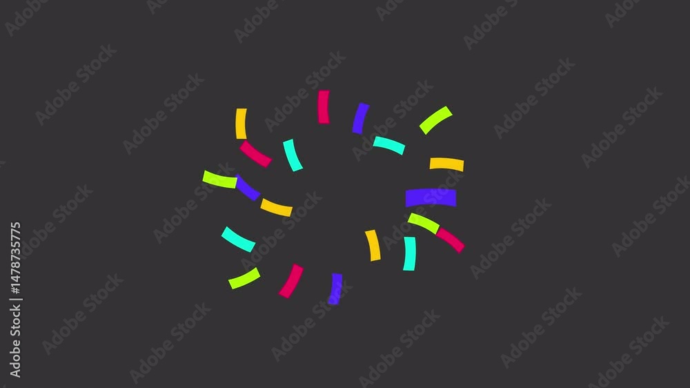 Slow motion of flying coloured confetti isolated on transparent background