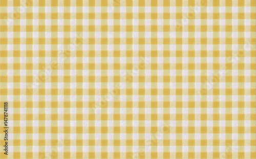 Pale yellow gingham fabric texture pattern.