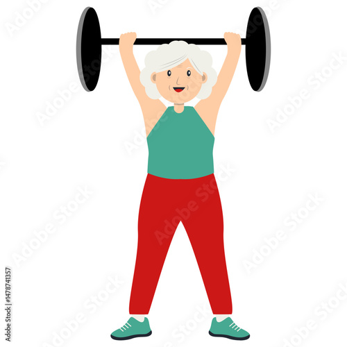 Illustration of Old Pensioner Activity. Vector Cartoon Character. 