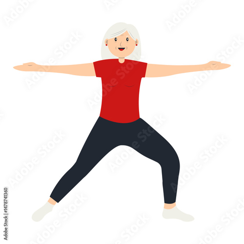 Illustration of Old Pensioner Activity. Vector Cartoon Character. 