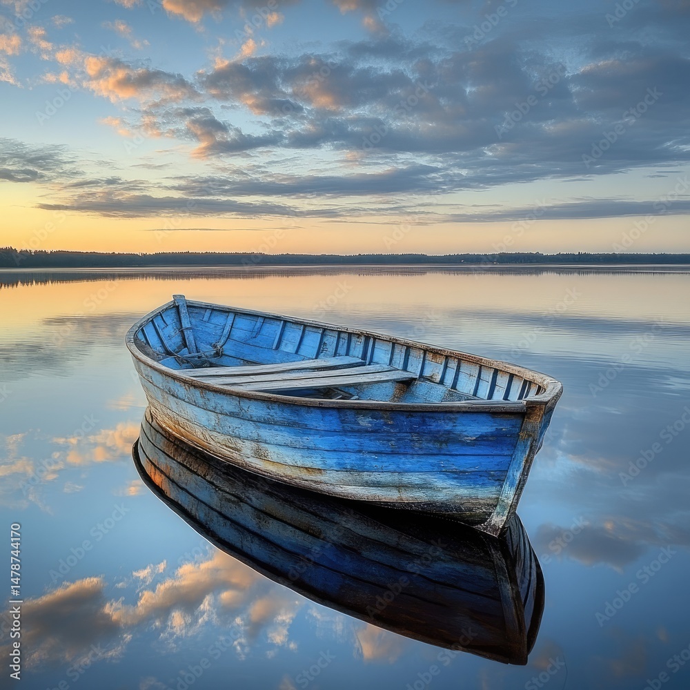 Obraz premium Tranquil Morning on a Still Lake