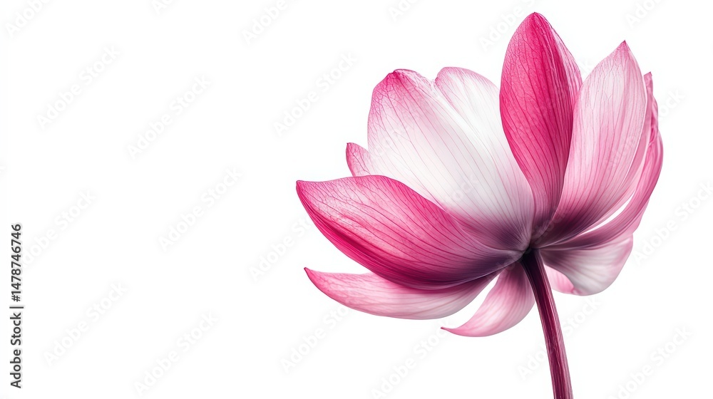 Fototapeta premium Magnificent lotus flower in vibrant pink hues, showcasing delicate petals