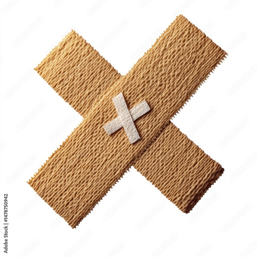 Obraz premium A cross-shaped adhesive bandage