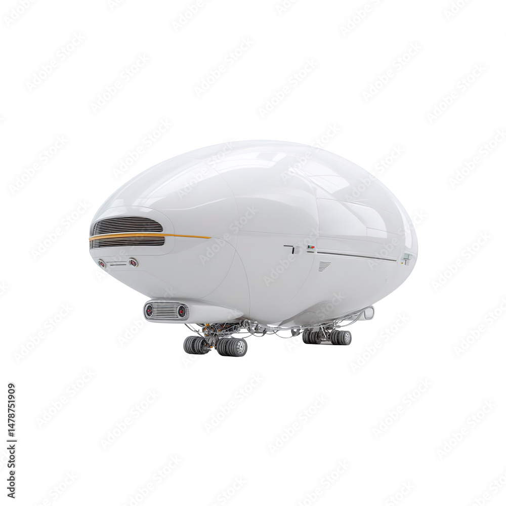 Naklejka premium Futuristic White Egg-Shaped Personal Air Vehicle Render