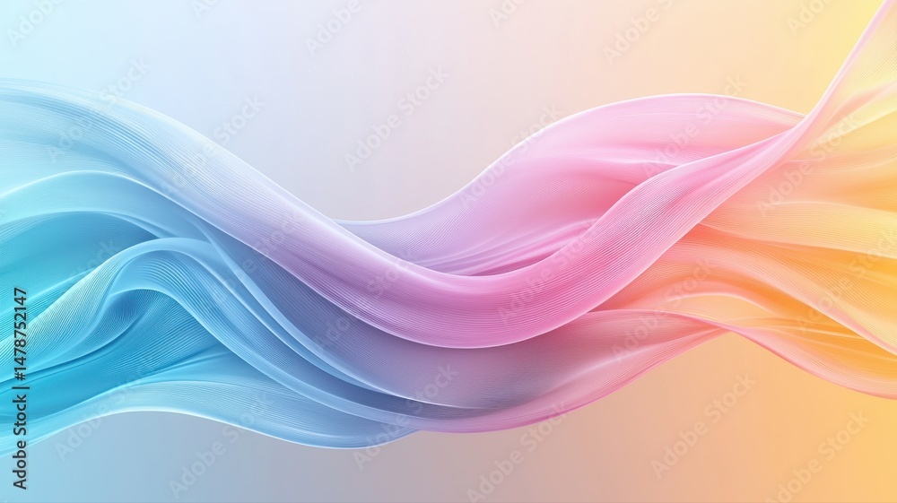 Fototapeta premium Colorful Abstract Gradient Waves Background waves gradient background fluid flow color smooth soft