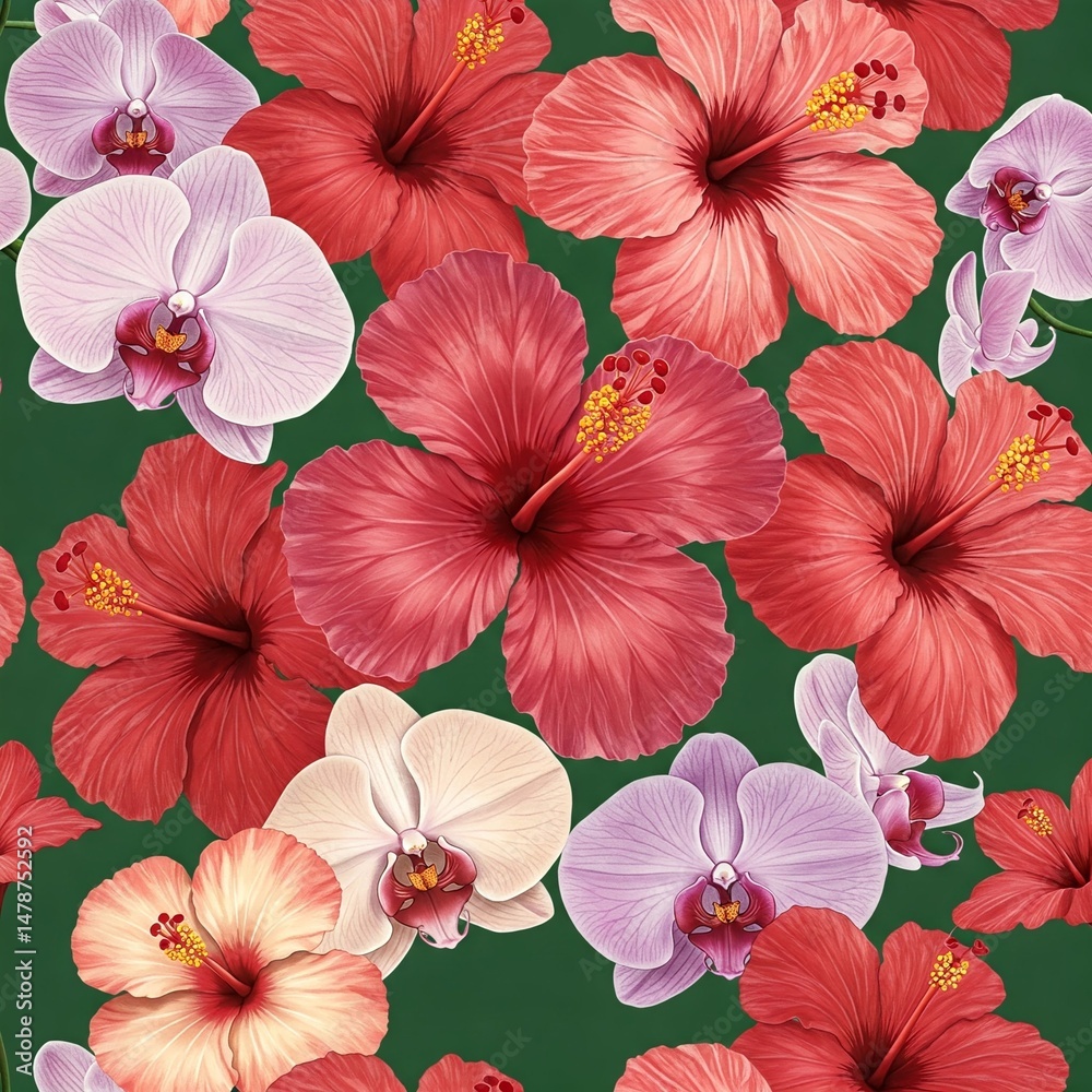 Obraz premium red and white flowers