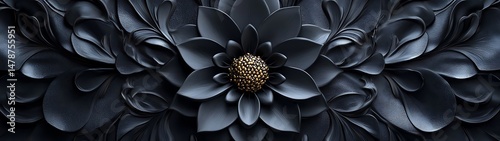 Obraz  z motywem Dark, textured floral design