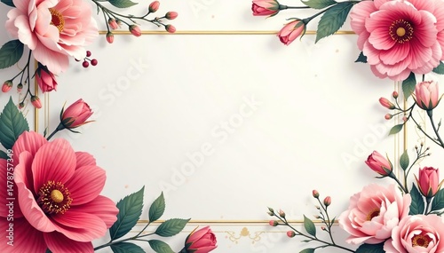 Elegant floral flyer design, perfect for events, promotions, or invitations Beautiful blooms and intricate patterns , soft, leaves