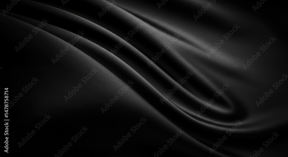 Obraz premium Black Silk Fabric Texture Background