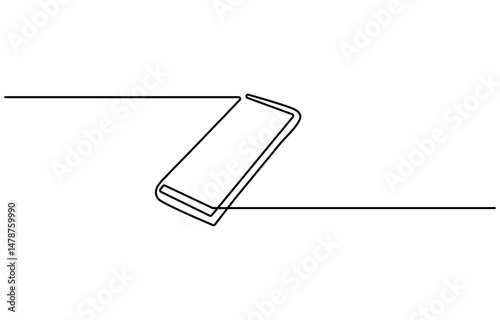 Continuous Line Drawing of Smartphone Icon. Hand Drawn Symbol Vector Illustration.