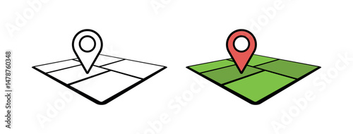 Plot Area Map Pin Icon – Land Parcel Locator, Property Boundary Symbol, GIS Real Estate Mapping, Geolocation Marker, Spatial Data Visualization Vector