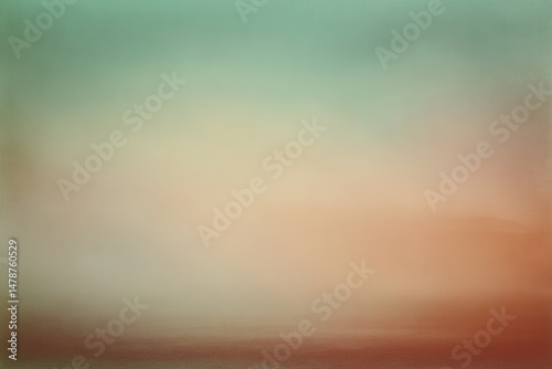 Vintage overlay with dusty texture on creamy gradient, 1970s retro color blending terracotta and sage green, soft focus diffusion for branding and editorial designs
