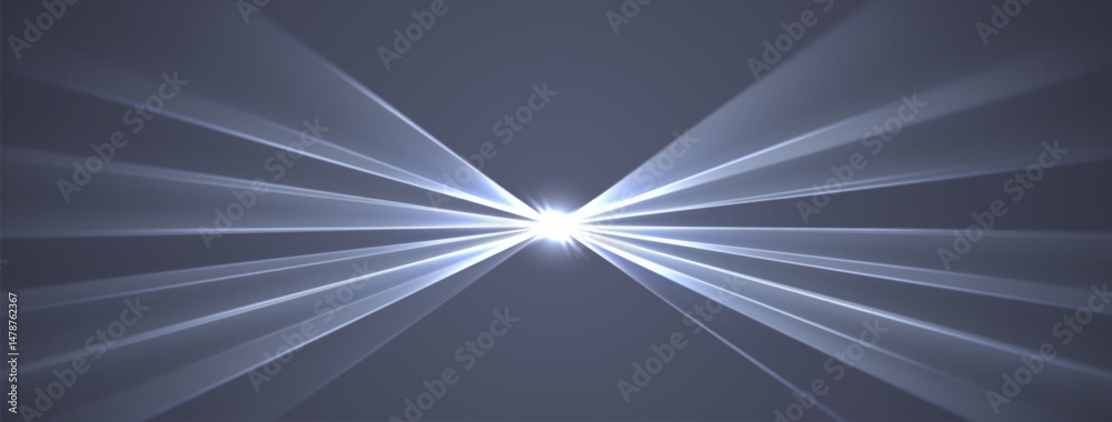 White lasers background., glowing rays or neon beams, bright futuristic backdrop. Concert or nightclub spotlights. Vector illustration.