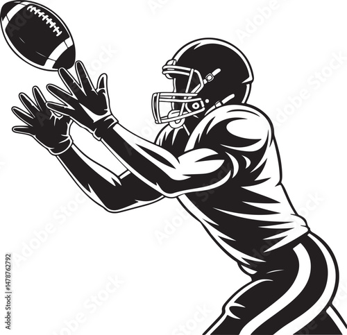 Quarterback Throwing Football Silhouette

Running Back with Ball Vector Design

Football Helmet and Ball Silhouette

Touchdown Celebration Silhouette Art

Football Player Tackling Scene Vector