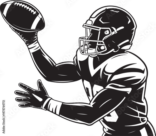 Quarterback Throwing Football Silhouette

Running Back with Ball Vector Design

Football Helmet and Ball Silhouette

Touchdown Celebration Silhouette Art

Football Player Tackling Scene Vector