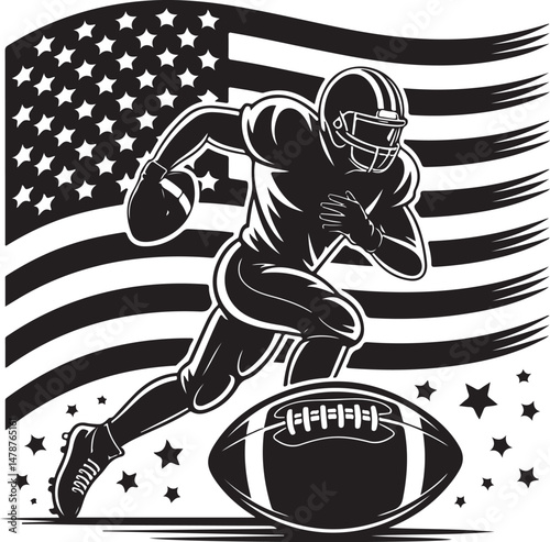Quarterback Throwing Football Silhouette

Running Back with Ball Vector Design

Football Helmet and Ball Silhouette

Touchdown Celebration Silhouette Art

Football Player Tackling Scene Vector