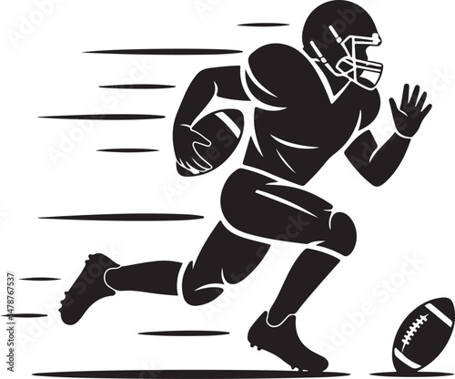 Quarterback Throwing Football Silhouette

Running Back with Ball Vector Design

Football Helmet and Ball Silhouette

Touchdown Celebration Silhouette Art

Football Player Tackling Scene Vector