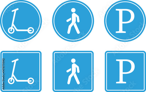 Highway sign icon set.Road sections of different shapes.Different icon of highway road sign.containing vehicle, car, road, highway, arrow, side and more vector design.Solid icons vector collection.