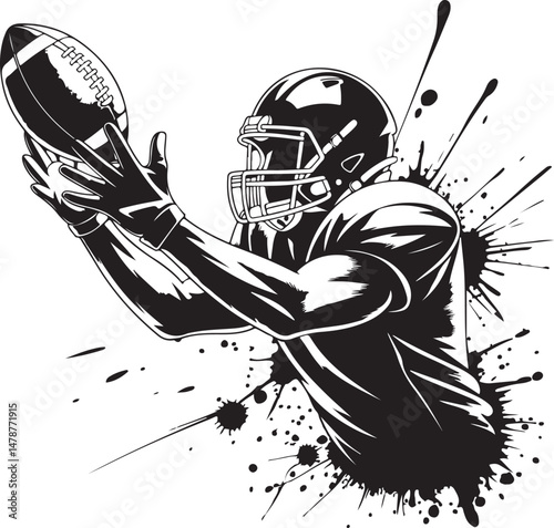 Quarterback Throwing Football Silhouette

Running Back with Ball Vector Design

Football Helmet and Ball Silhouette

Touchdown Celebration Silhouette Art

Football Player Tackling Scene Vector