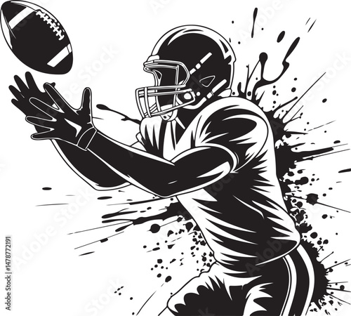 Quarterback Throwing Football Silhouette

Running Back with Ball Vector Design

Football Helmet and Ball Silhouette

Touchdown Celebration Silhouette Art

Football Player Tackling Scene Vector