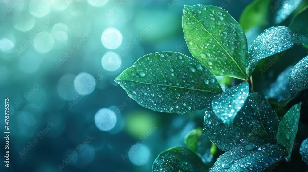 custom made wallpaper toronto digitalRefreshing Dew Drops on Lush Green Leaves Nature