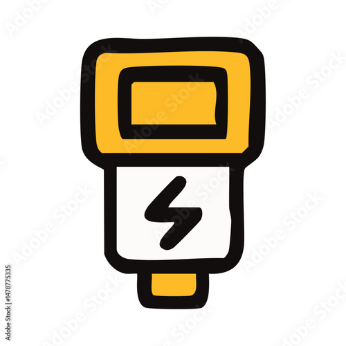 Flash Light Vector Icon – Camera Accessory for Low Light & Studio Photography