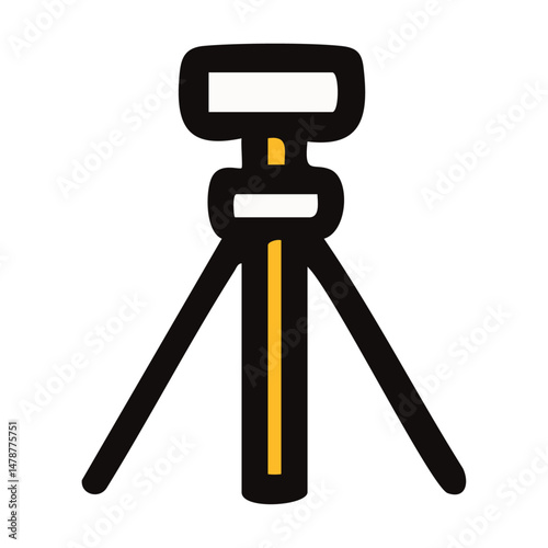 Tripod Vector Icon – Stable Camera Stand for Photography, Videography, and Filming
